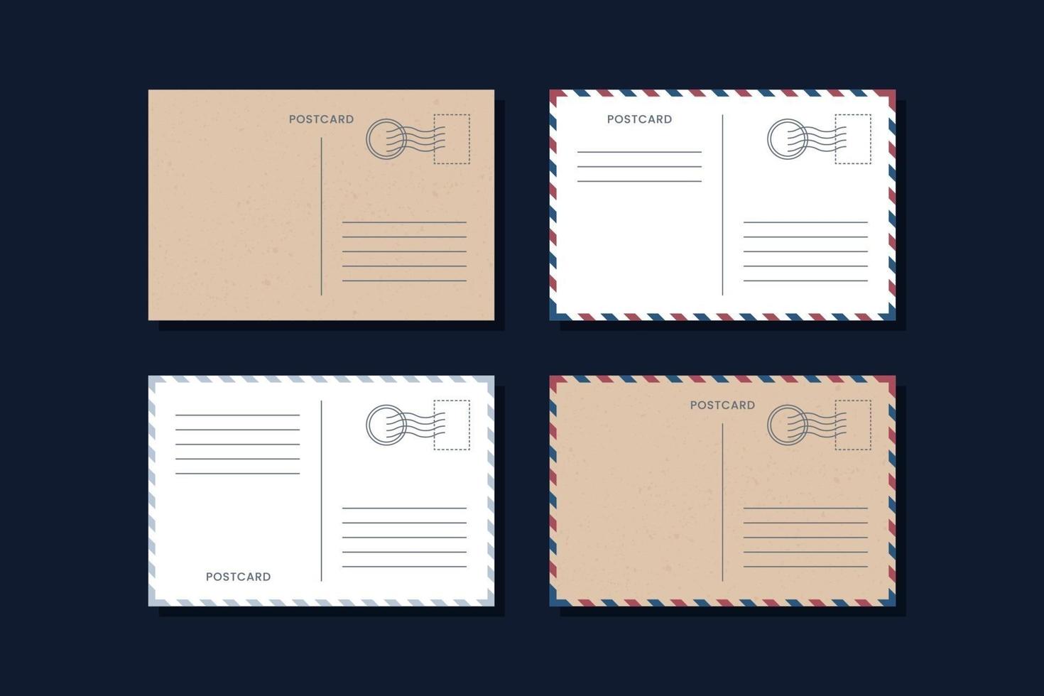 Set of postcard templates vector