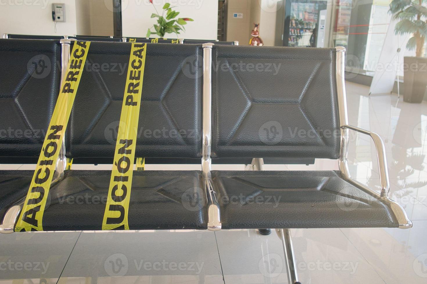 seats with yellow caution stripe photo