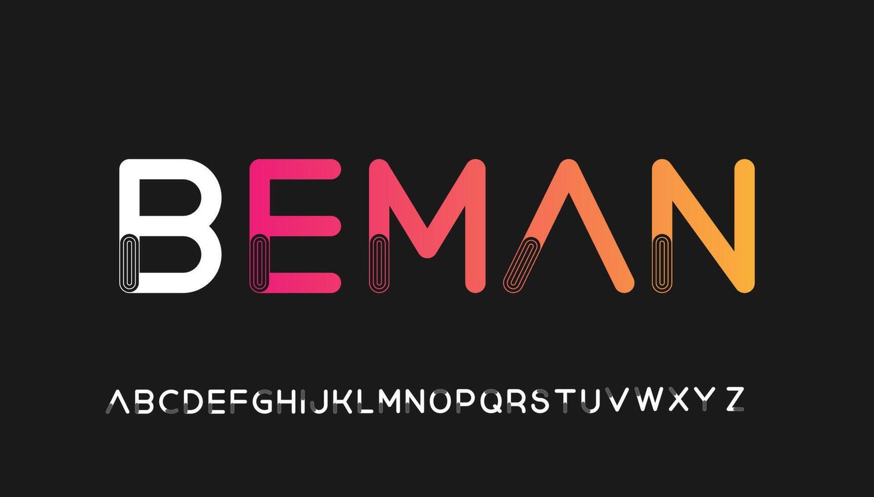 diseño de logotipo de letra de tipografía beman con estilo moderno vector