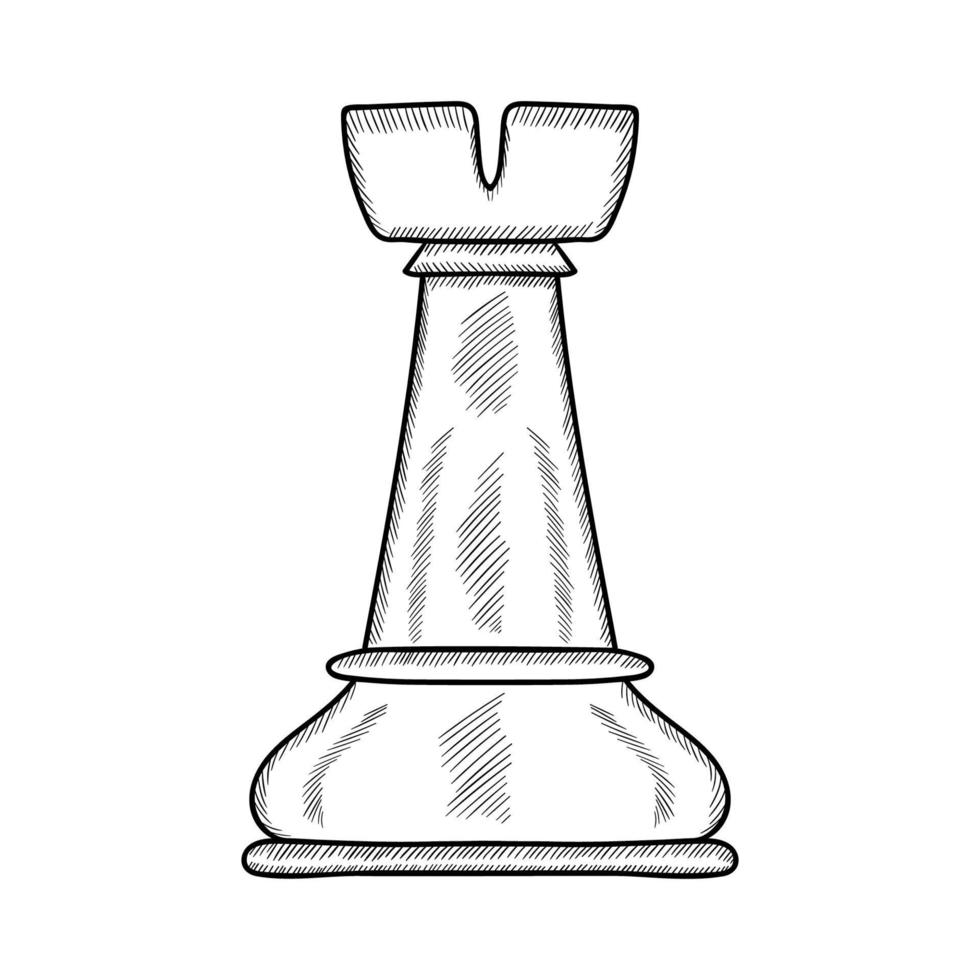 Chess doodle set vector