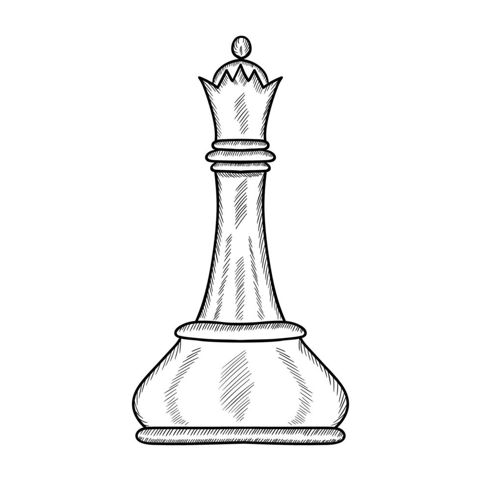 Chess doodle set vector