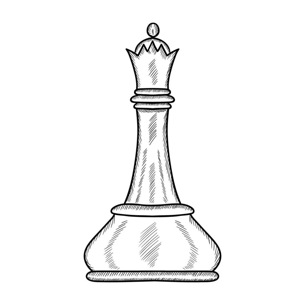 Chess doodle set vector