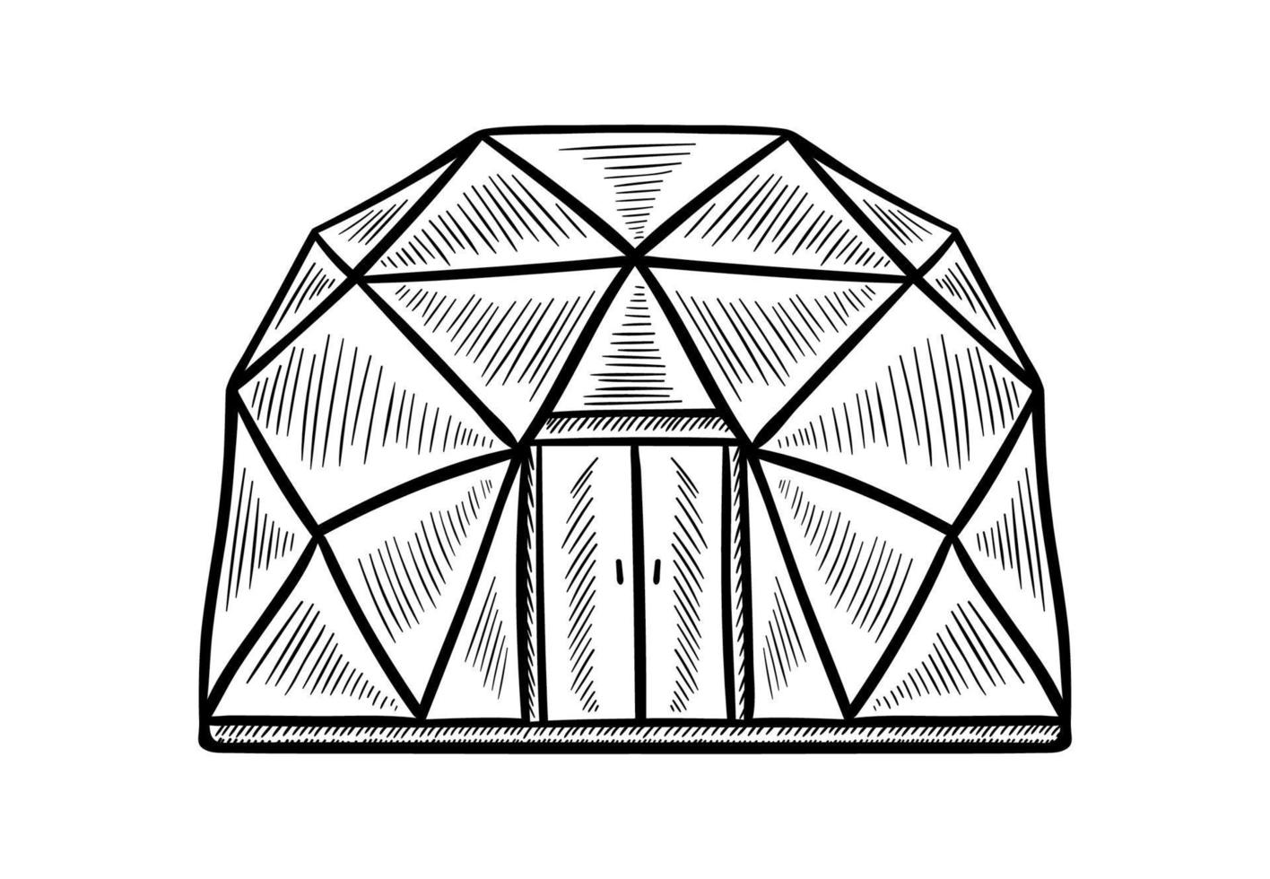 juego de carpa glamping garabato vector