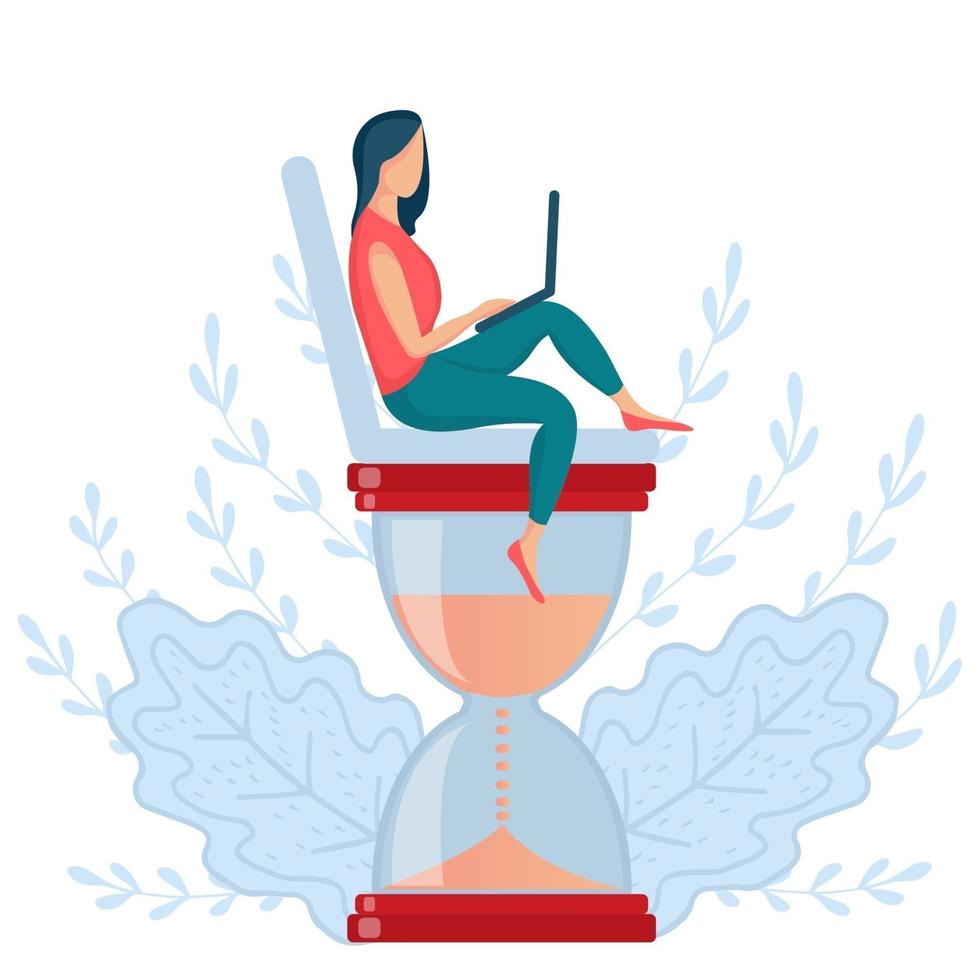 girl sitting hourglass 7 vector