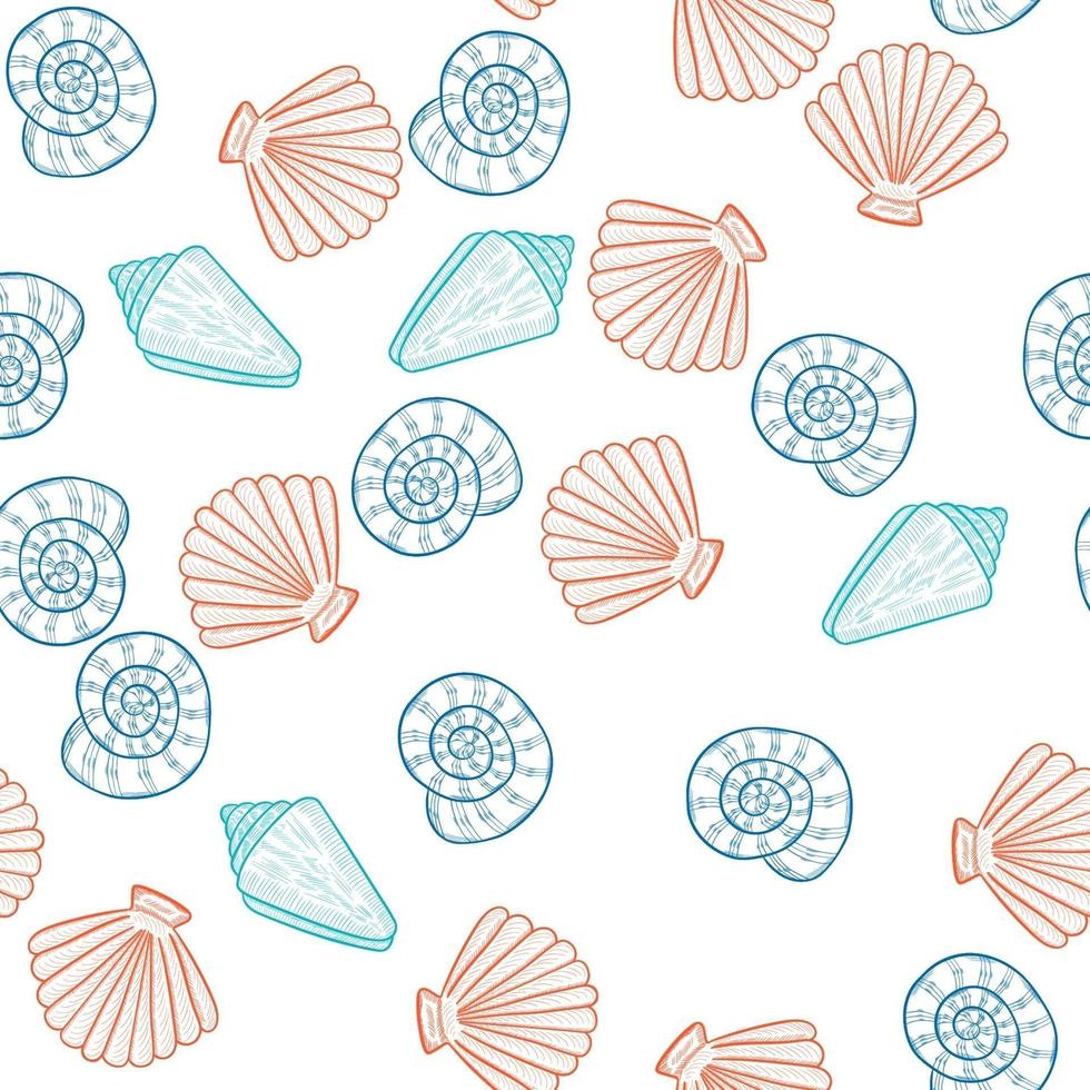 conchas marinas, color transparente 3 vector