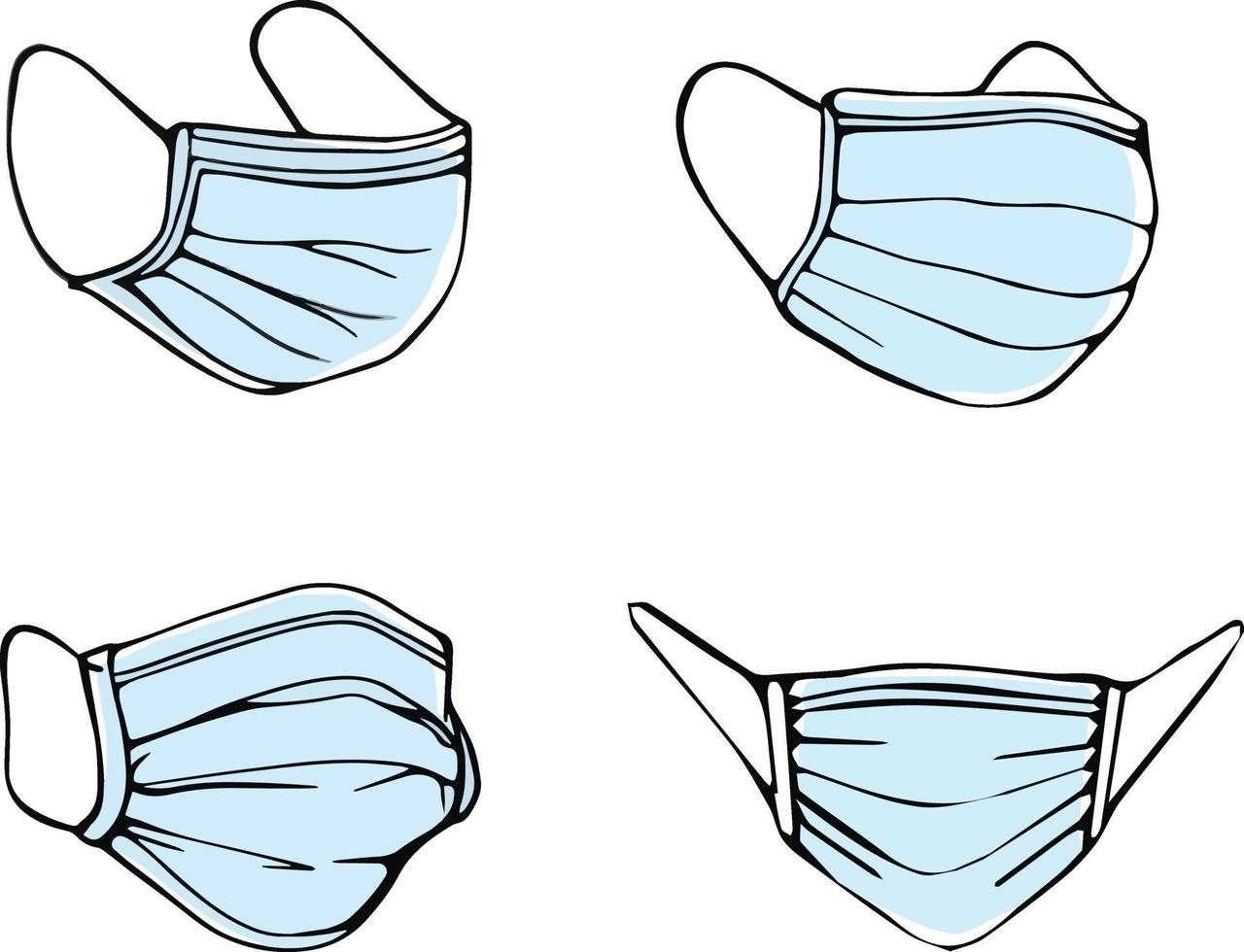 set of medical masks. vector illustration