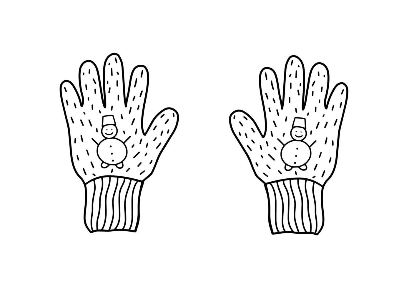 knitted gloves. vector illustration