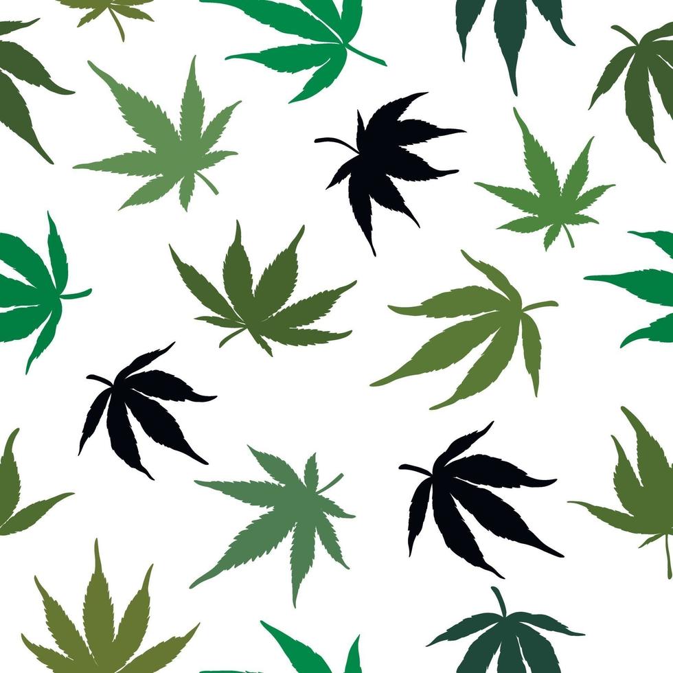 seamless pattern of cannabis vector