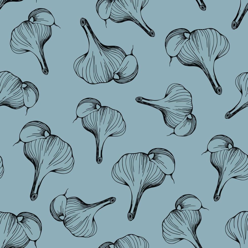 seamless pattern of garlic vector