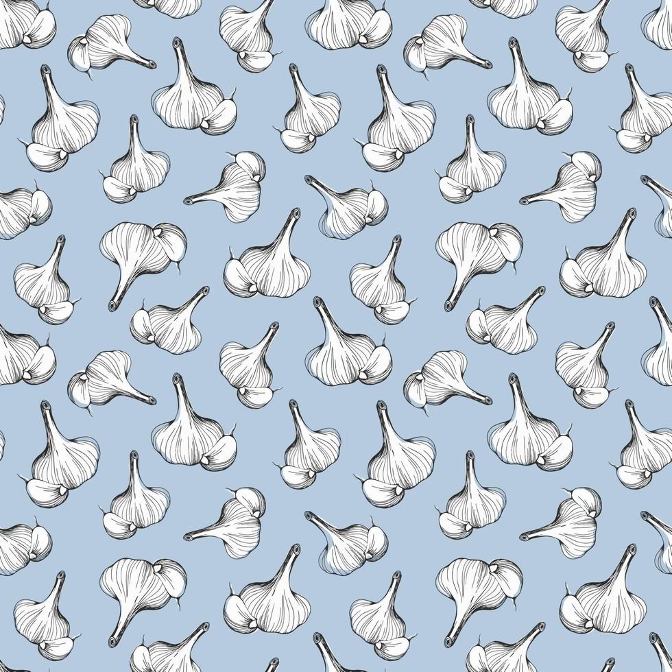 garlic seamless pattern vector