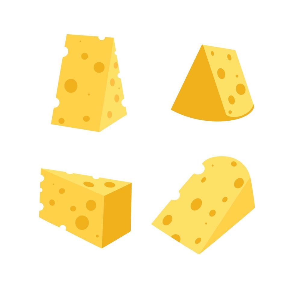 Set of cheeses vector