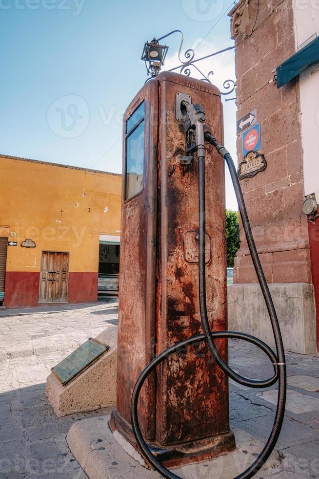 old gasoline pump san miguel de allende photo