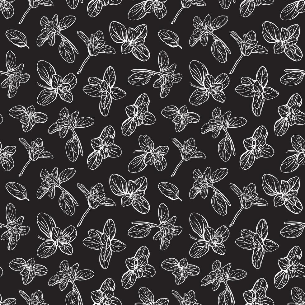 seamless pattern of leaves and herbs vector