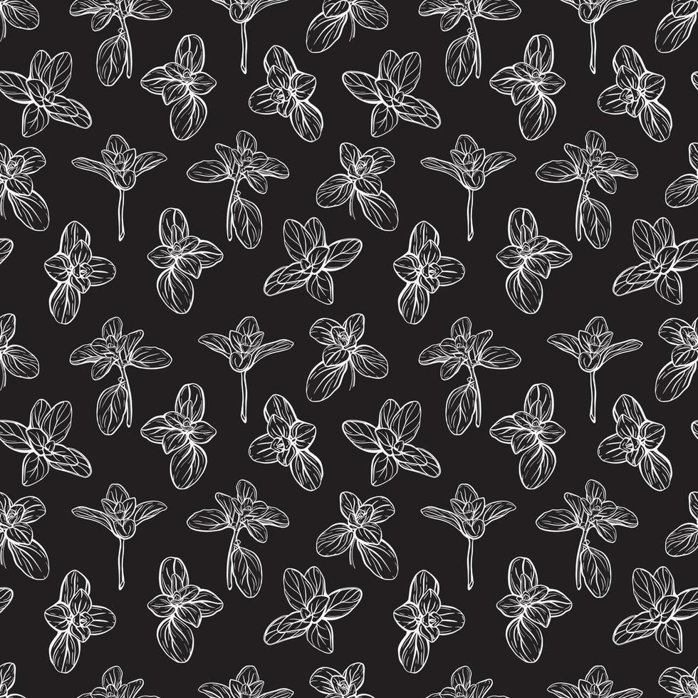 Basil leaves seamless pattern vector
