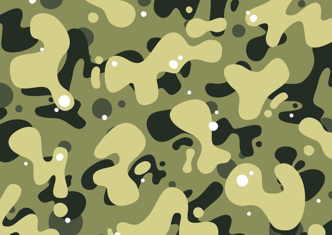 Green camouflage pattern, editable eps vector. Cartoon camo design in jungle colors, fashion texture, streetwear graphics. vector