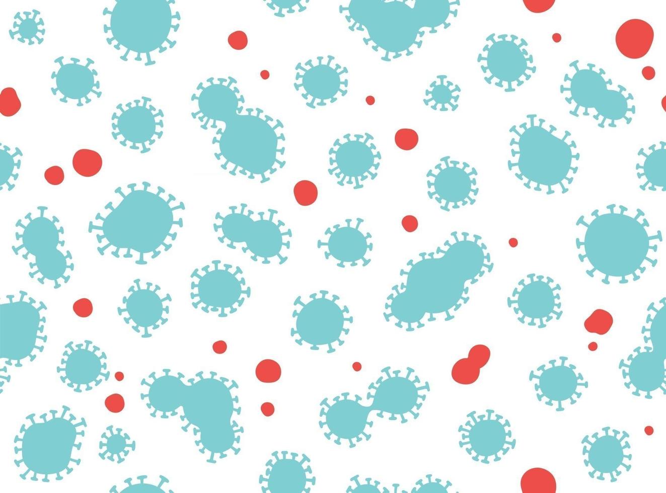 Infection illustration. Corona Virus COVID19 Seamless Vector Pattern Illustration Design, in blue and red colors.