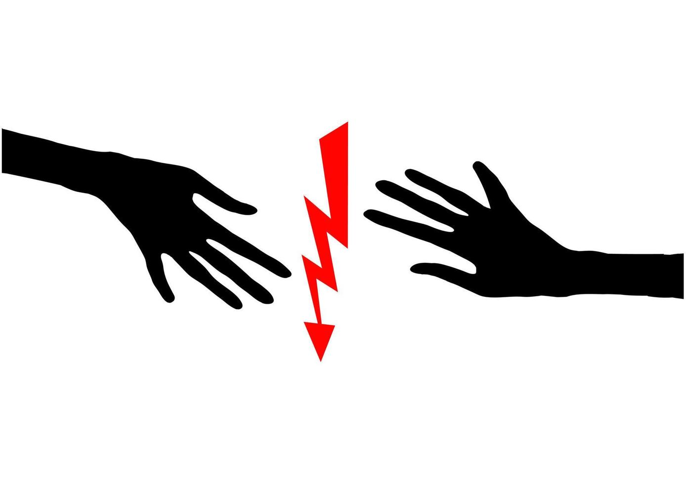 Hand signal a stop. Vector illustration of danger icon