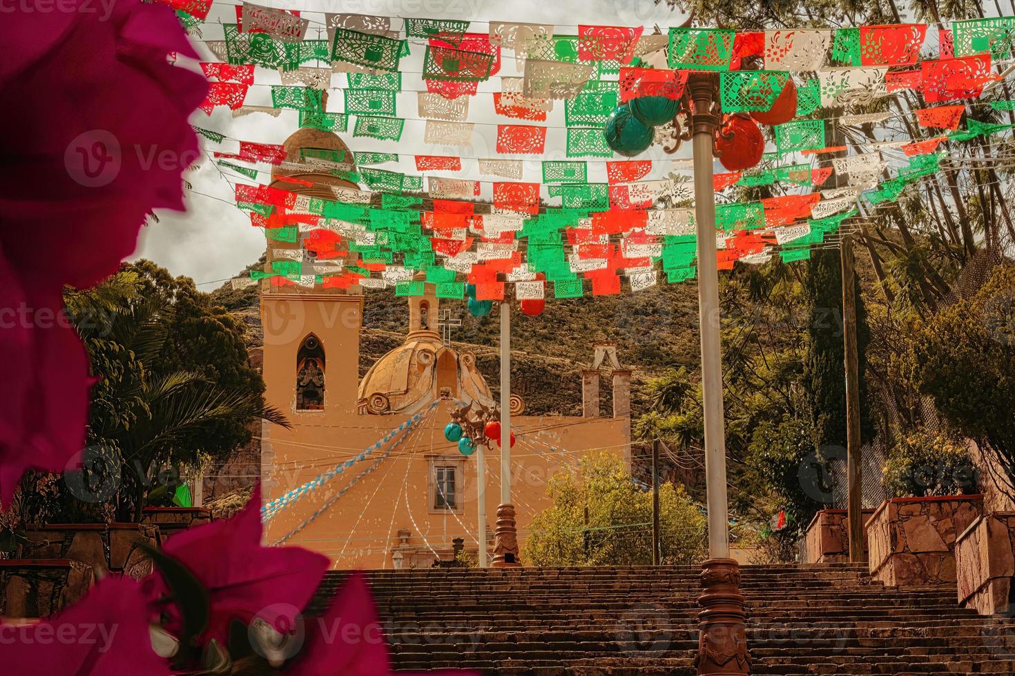 Beautiful church in landscape of Guanajuato in Mexico photo