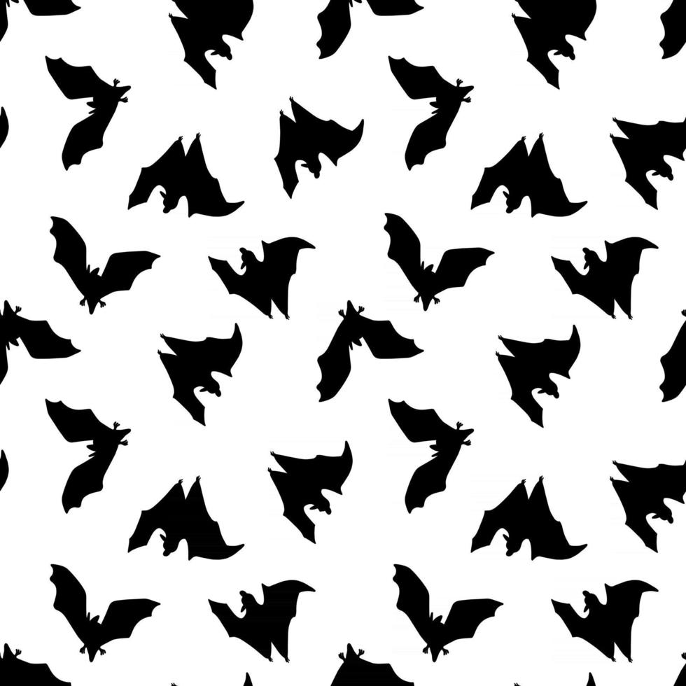 Halloween pattern with black bats vector