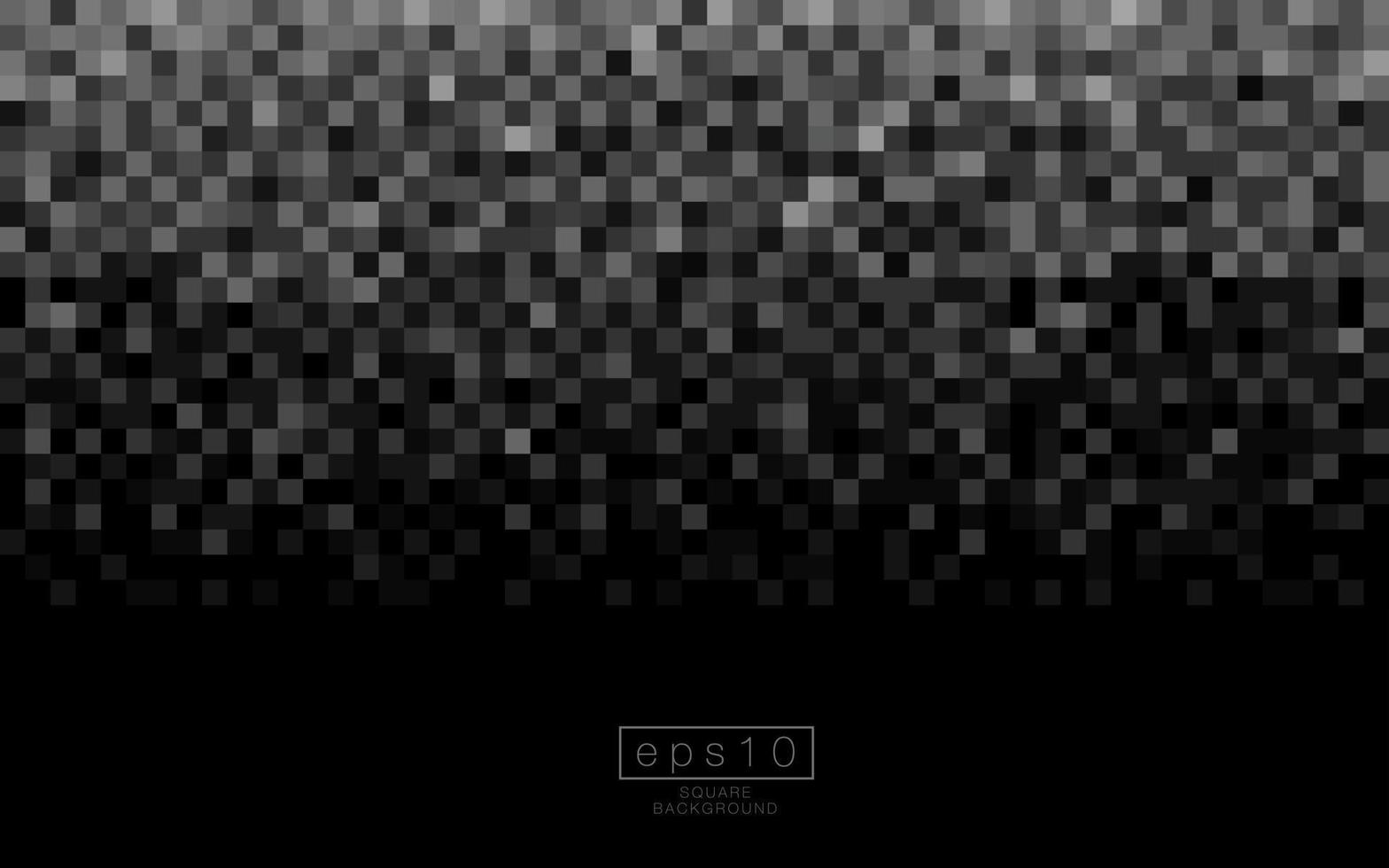 fondo oscuro abstracto de cuadrados o píxeles en tonos negros y grises. estilo mosaico. digital. célula. plantilla de geometría. ilustración vectorial vector