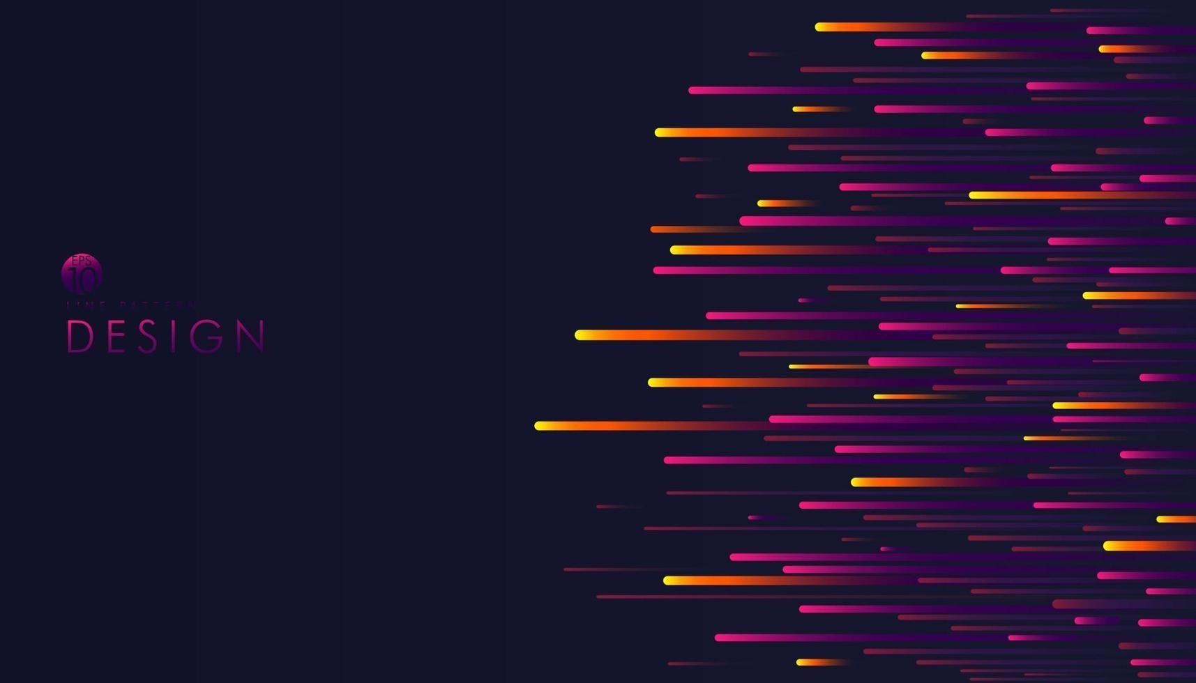 tecnología abstracta varios colores velocidad horizontal líneas de luz redondas sobre fondo azul oscuro con espacio de copia. luz de velocidad amarilla, rosa y azul en el concepto futurista de tecnología. ilustración vectorial vector