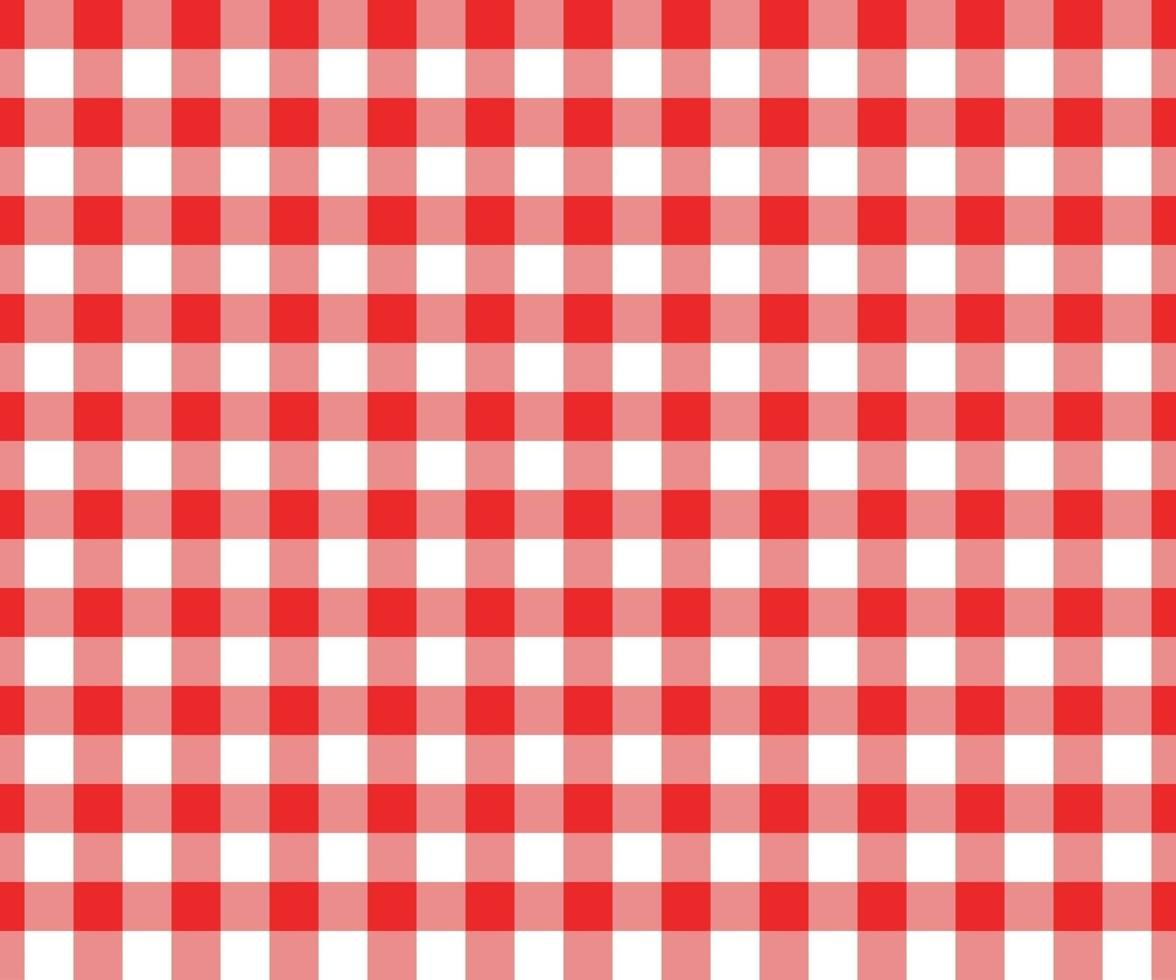 patrón sin costuras de cuadros rojos y blancos. textura a cuadros para manta de picnic, mantel, tela escocesa, ropa. superposición de estilo italiano, fondo geométrico de tela, diseño textil retro vector