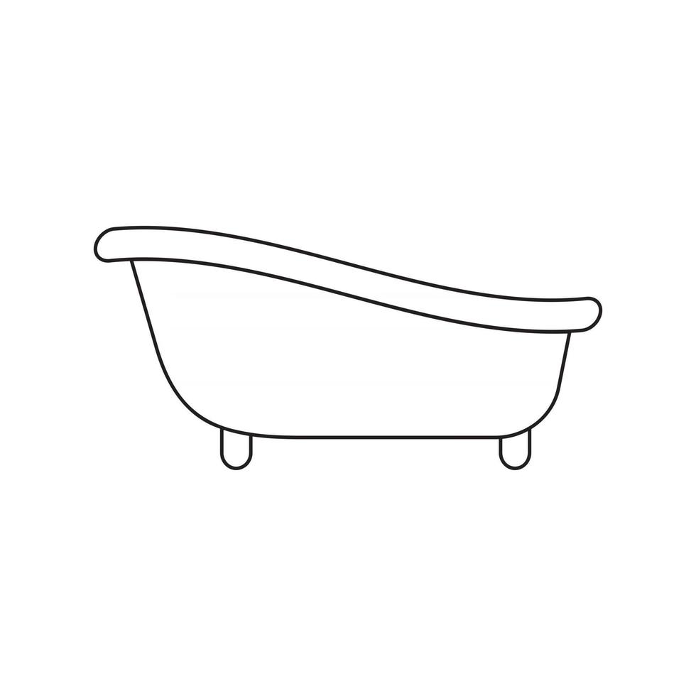 icono de bañera. pictograma de contorno de baño vector