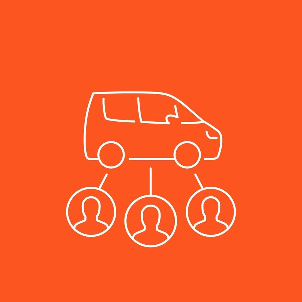 carsharing service vector, mono line style icon vector