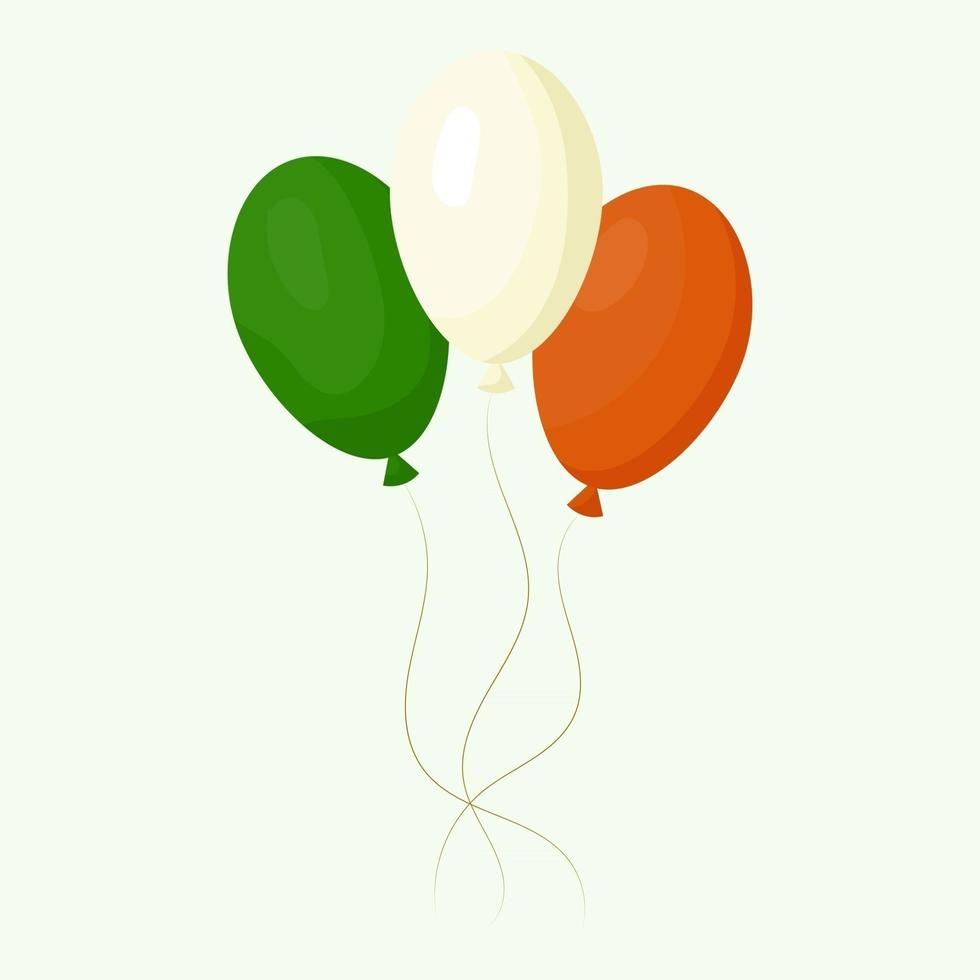 Balloons for the holiday of St. Patrick's Day. Vector illustration isolated on a white background.