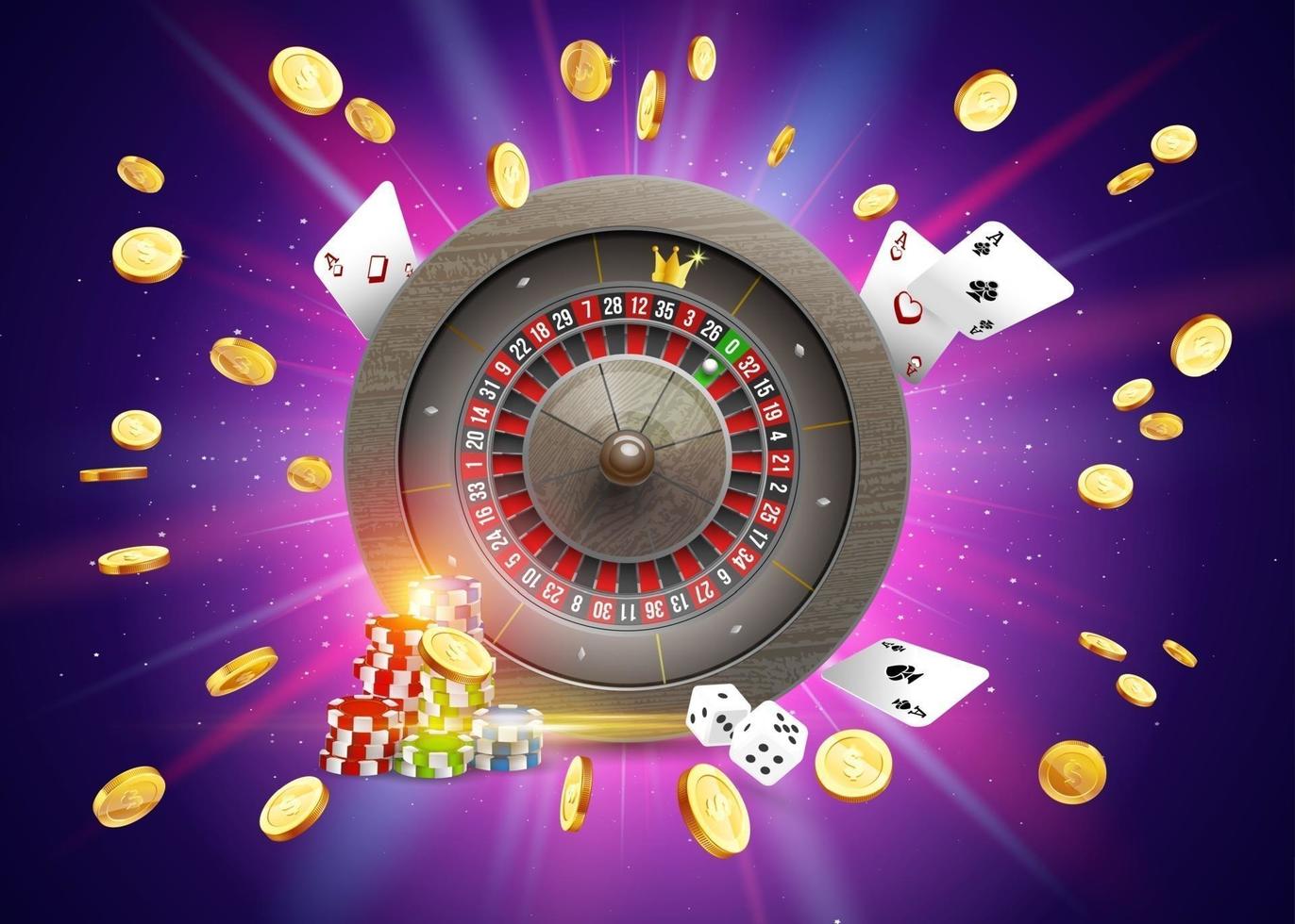 Realistic casino gambling roulette vector
