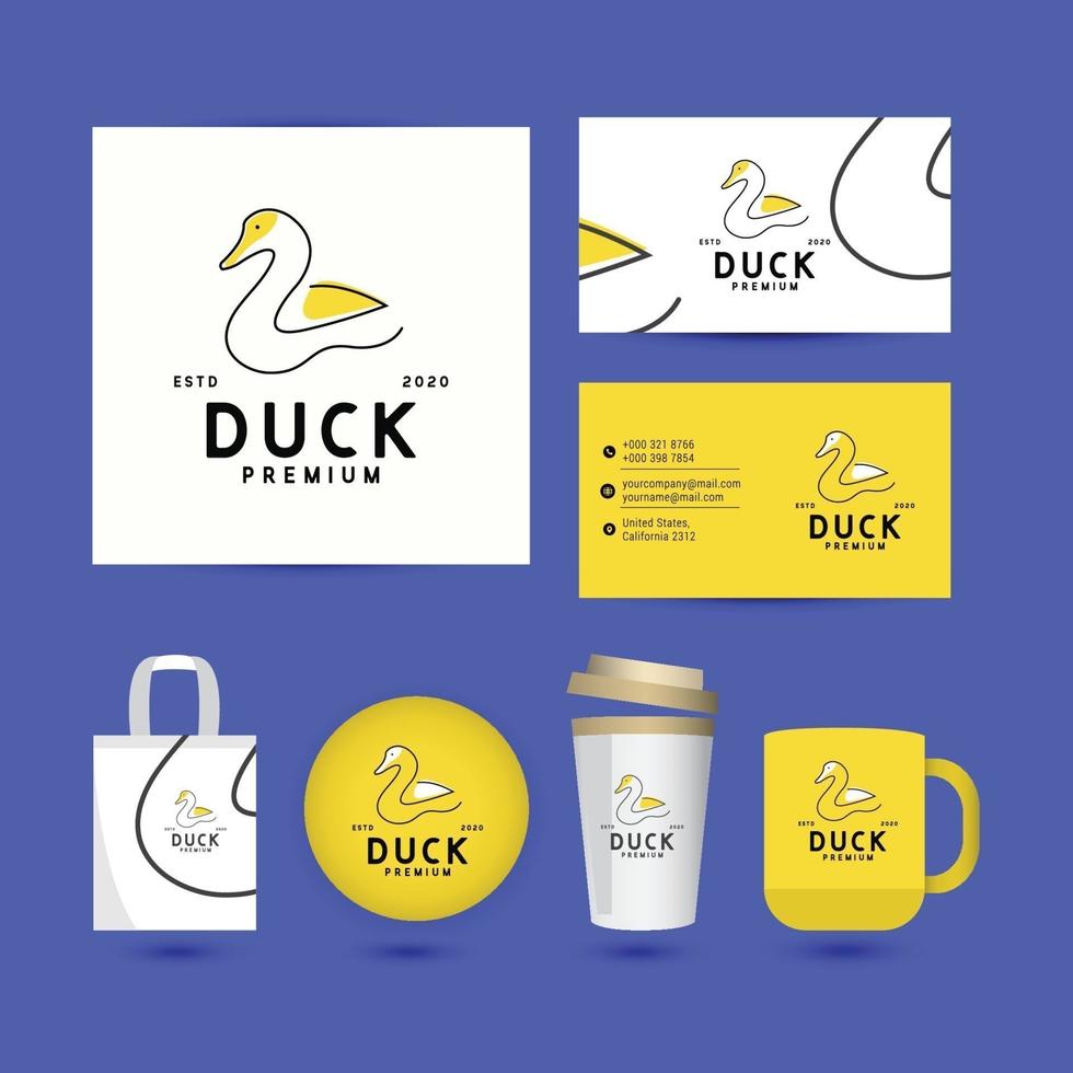 duck logo design concept vector