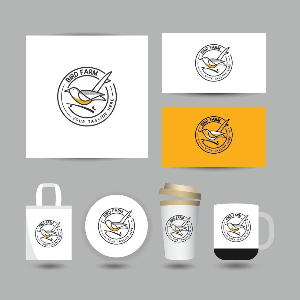 Bird farm logo design concept vector