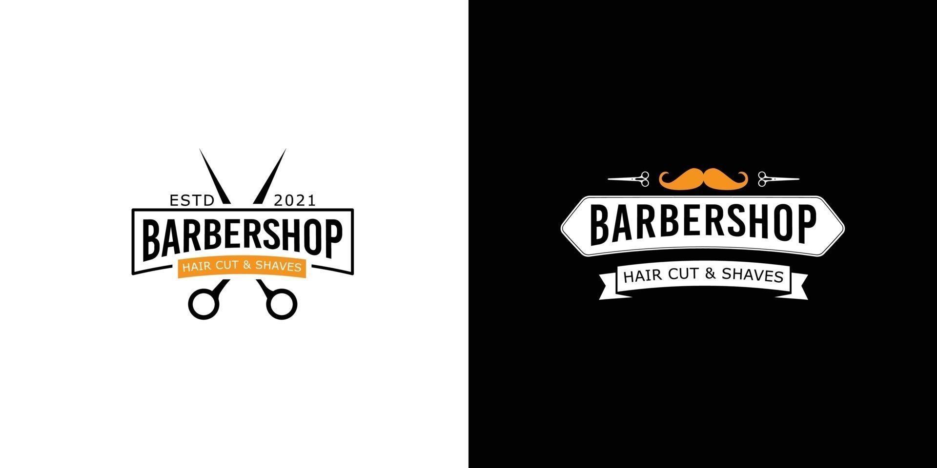 barbershop logo design concept vector