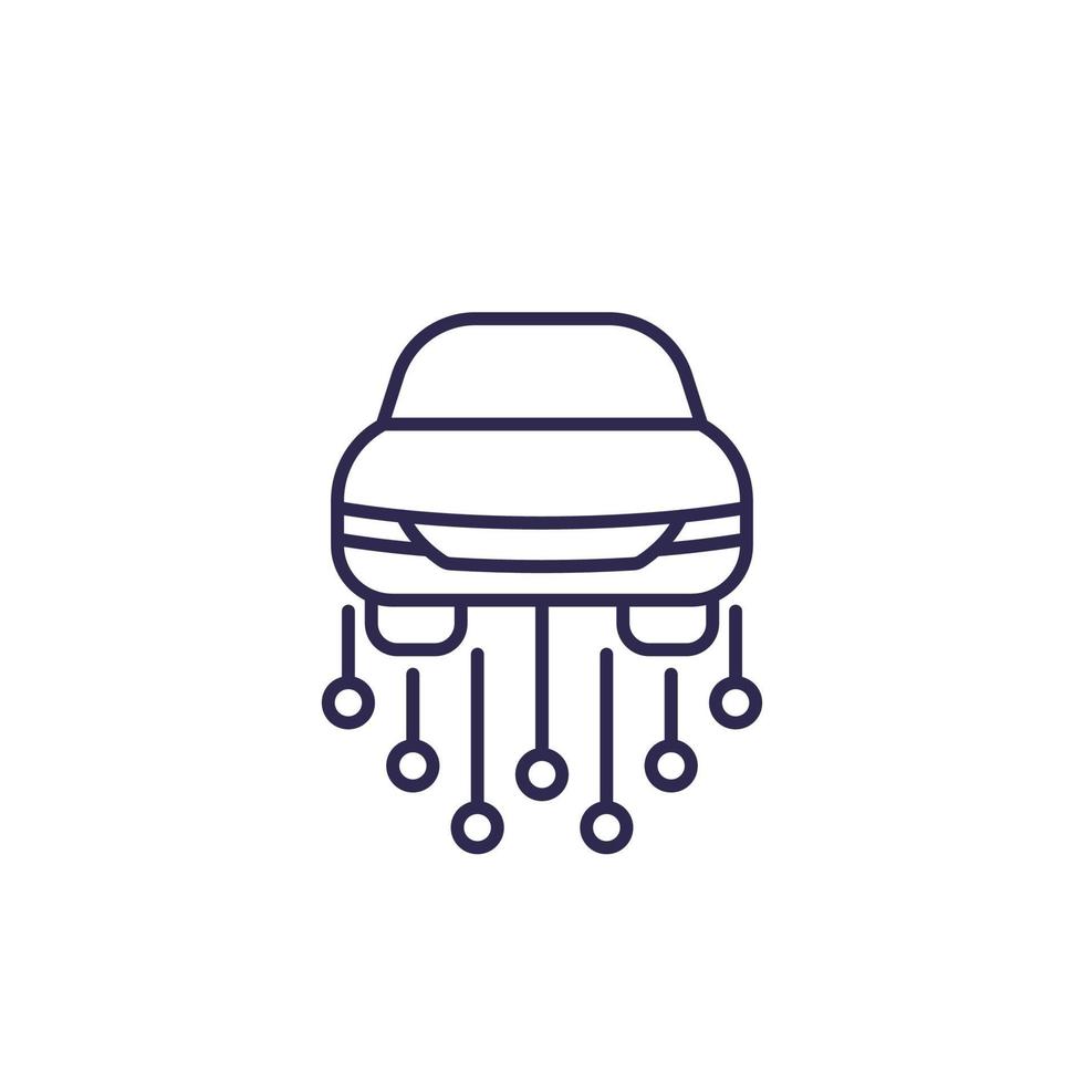 carsharing service, line icon on white vector