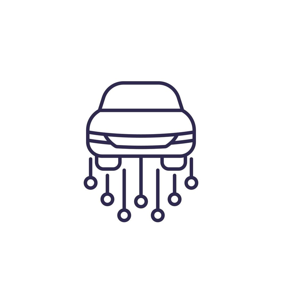 carsharing service, line icon on white vector