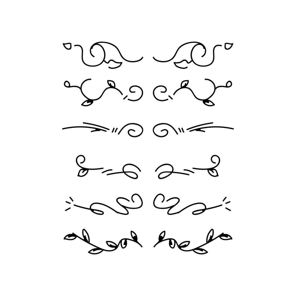 collection set of hand drawn dividers template perfect for wedding text decoration vector