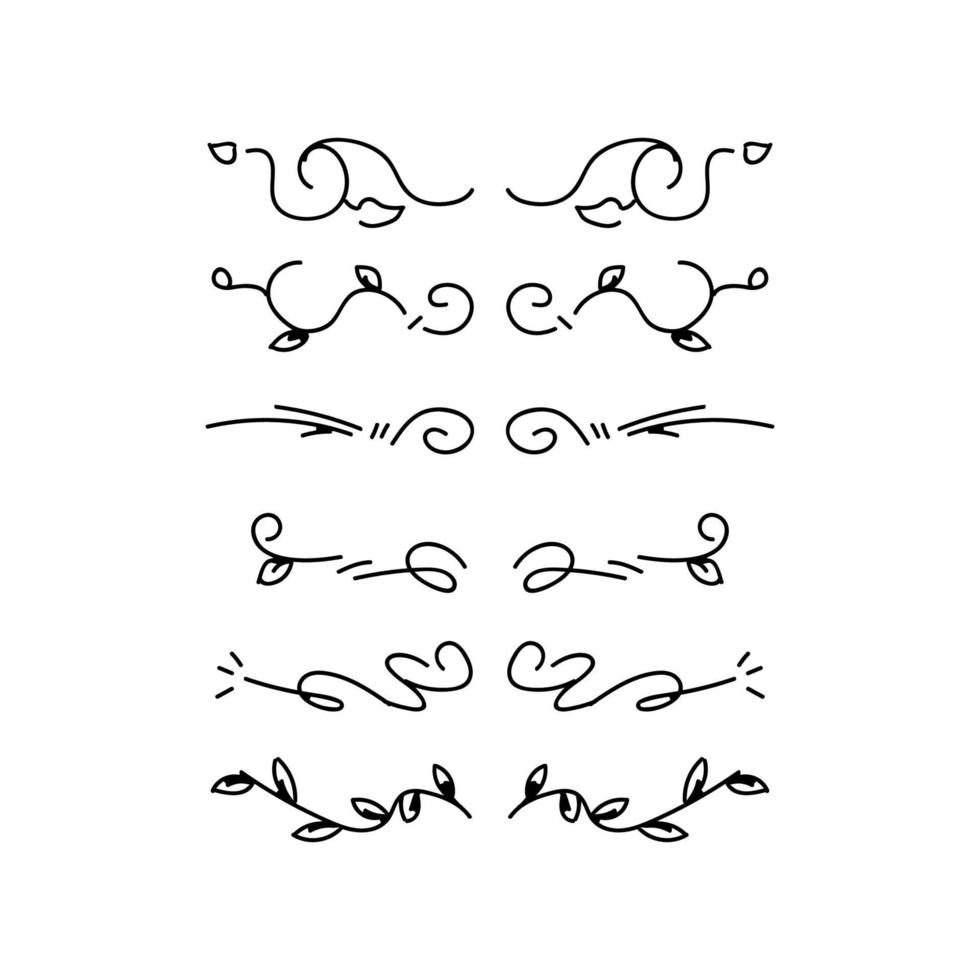 collection set of hand drawn dividers template perfect for wedding text decoration vector