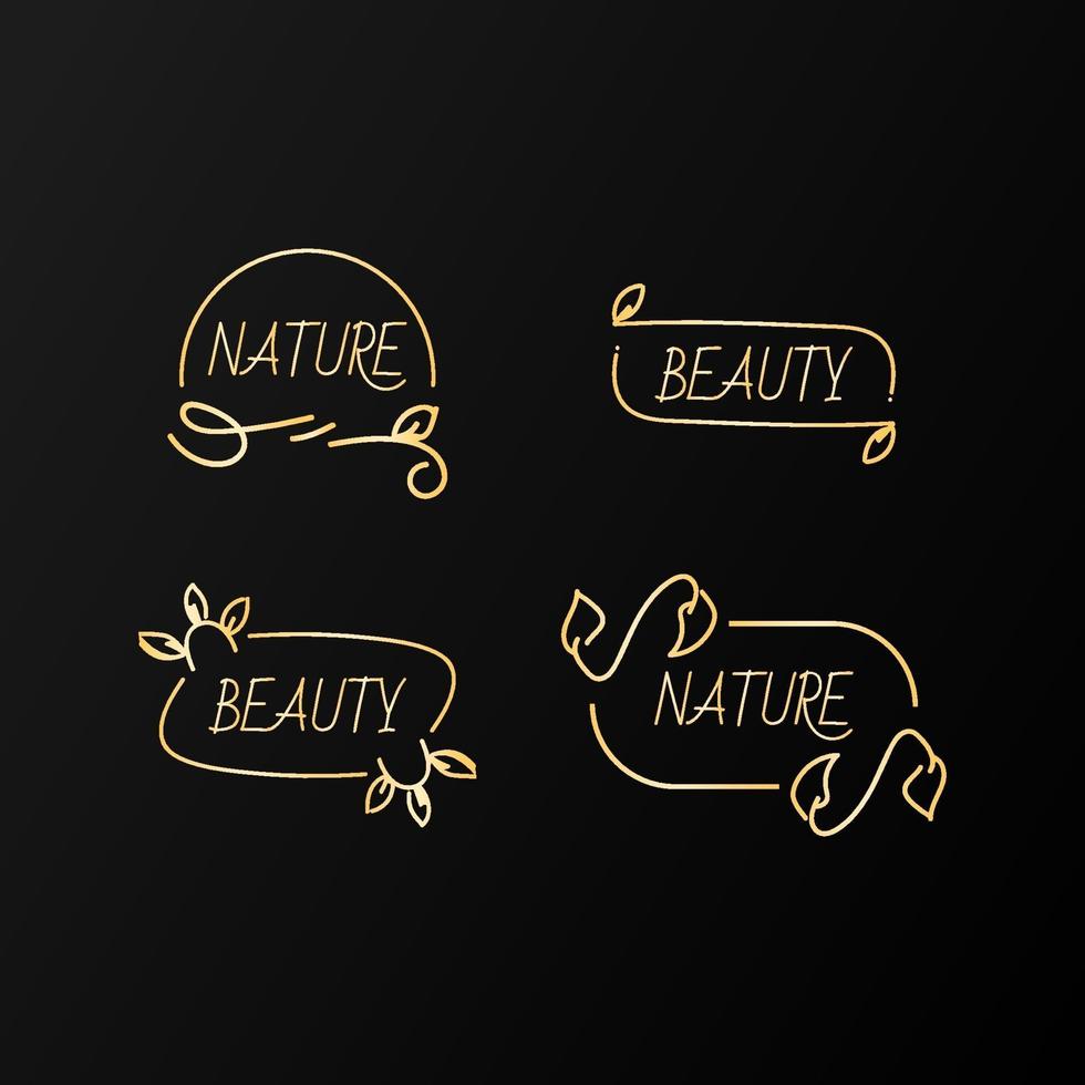 diseño de logotipo de naturaleza de belleza de lujo de oro moderno vector