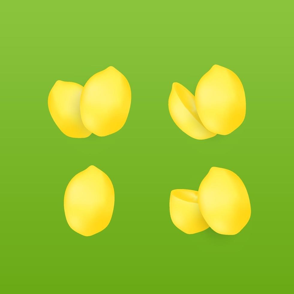 set of realistic etrog fruit for happy sukkot design vector illustration