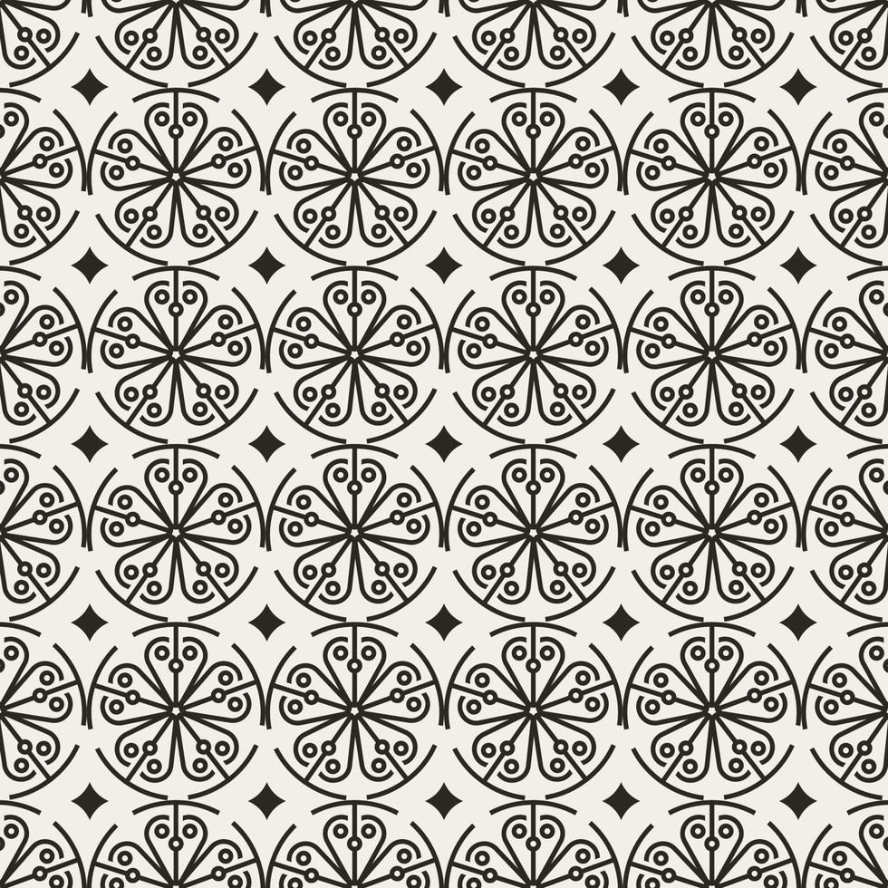 traditional korean seamless pattern design with rounded beauty flower vector illustration