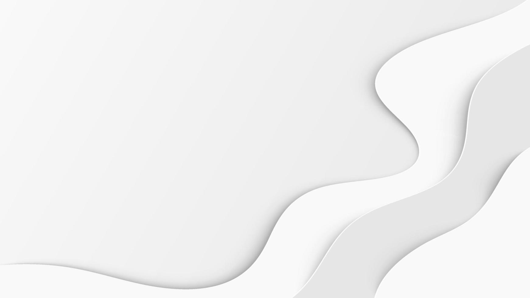 White background wave paper art design. Vector paper cut illustration