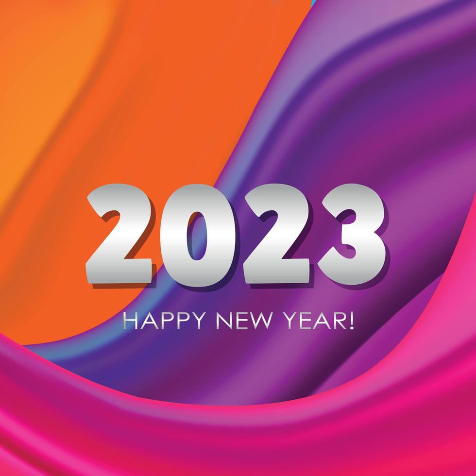 Merry Christmas and Happy New Year 2023, bright background postcard, web template - Vector