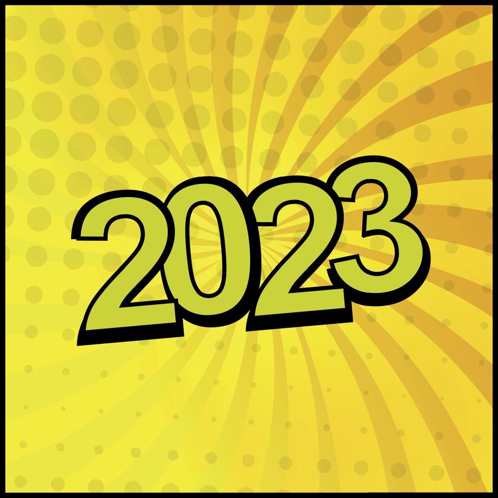 Colorful Web Template Comic Zoom New Year 2023 - Vector