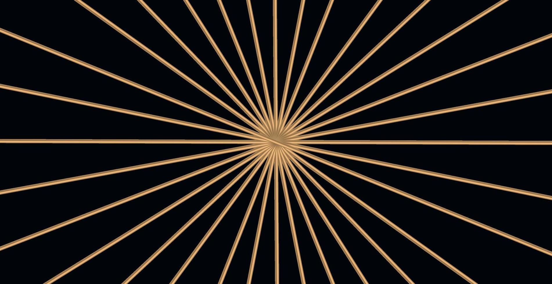 Modern geometric luxury web card template for business or presentation with golden lines on black background - Vector