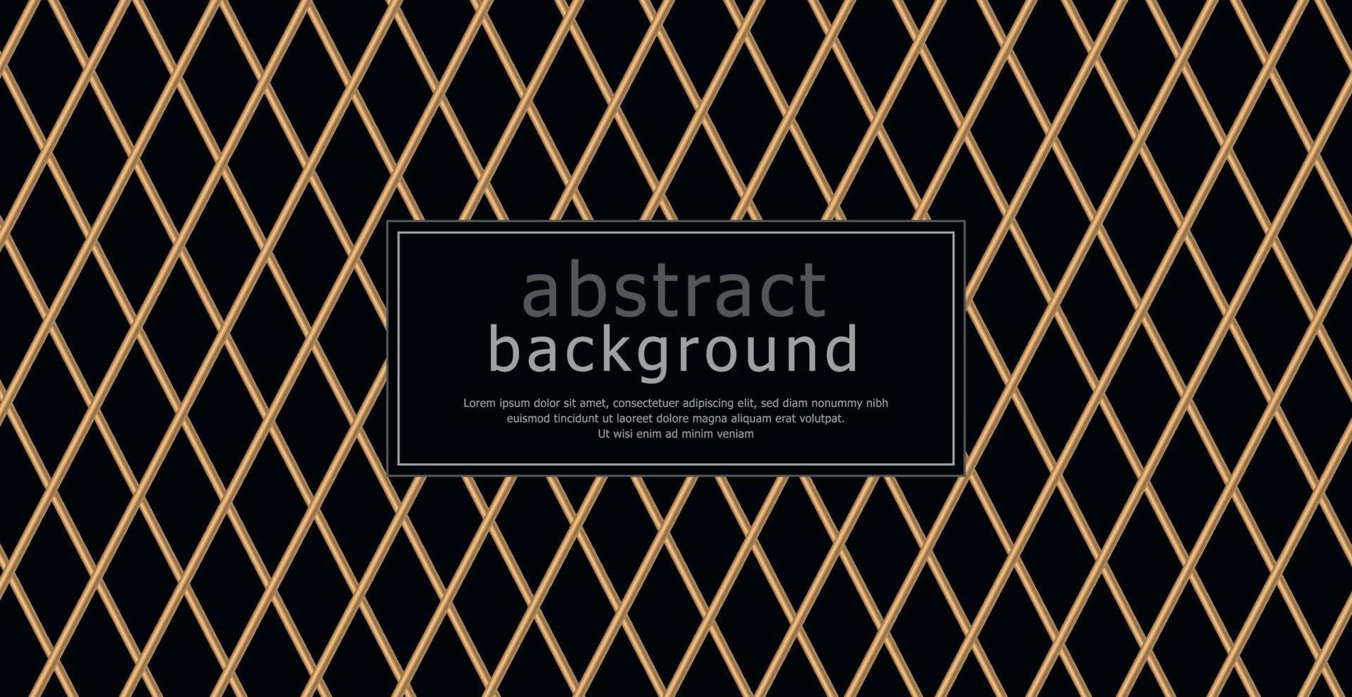 Modern geometric luxury web card template for business or presentation with golden lines on black background - Vector