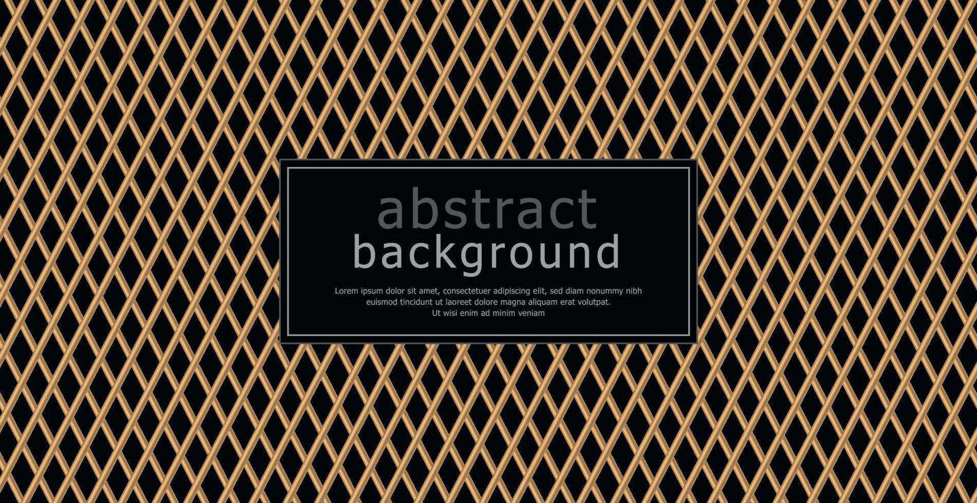 Modern geometric luxury web card template for business or presentation with golden lines on black background - Vector