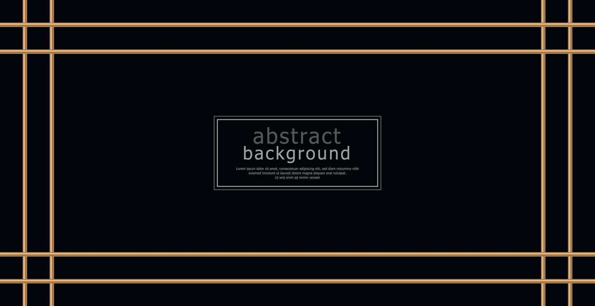 Modern geometric luxury web card template for business or presentation with golden lines on black background - Vector