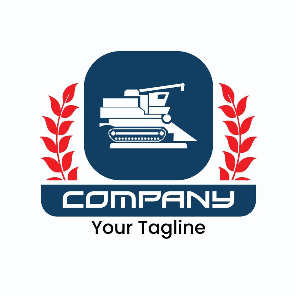 Combine harvester logo symbol. rice harvester machine, combine harvester, wheat ear harvester machine. Combine  vector logo