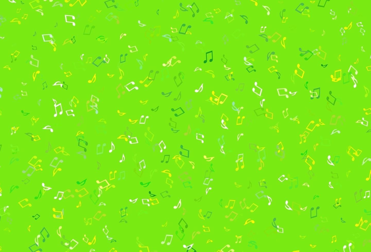 textura de vector de colores claros con notas musicales.