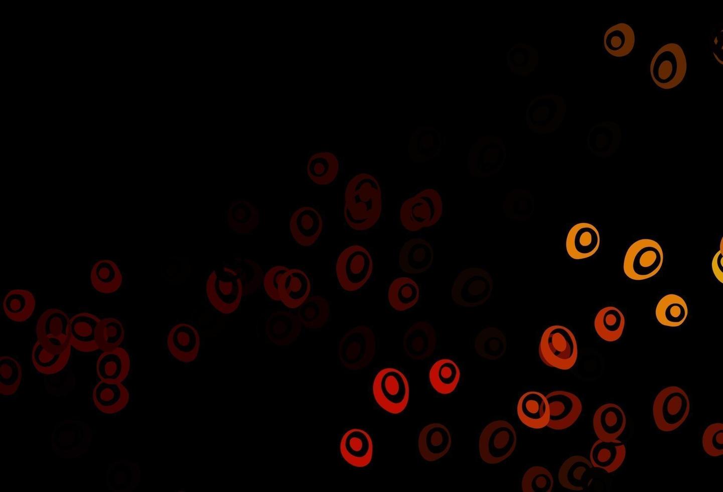 Dark Orange vector background with bubbles.